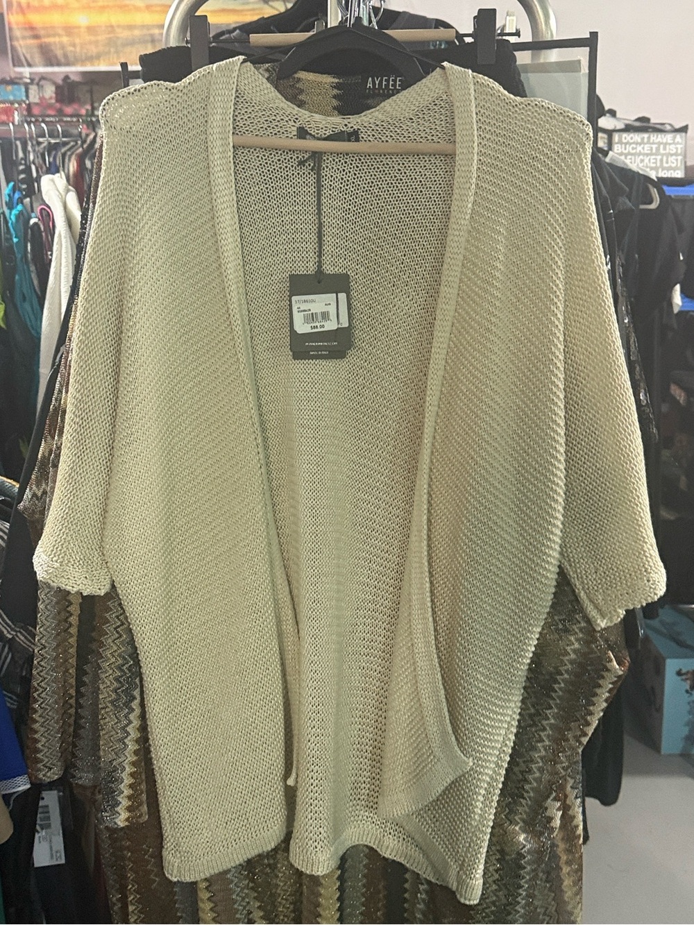 NWT Cream Open-Front Knit Sweater Cardigan
